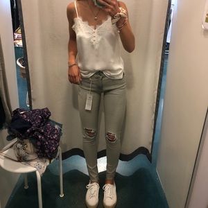 AG Jeans The Farrah Skinny Ankle Jean Light Wash Ripped